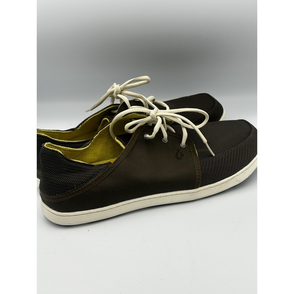 OluKai Nohea Lace Mesh Shoes Mens Size 13 Brown White Casual Lightweight Comfort - Picture 5 of 11